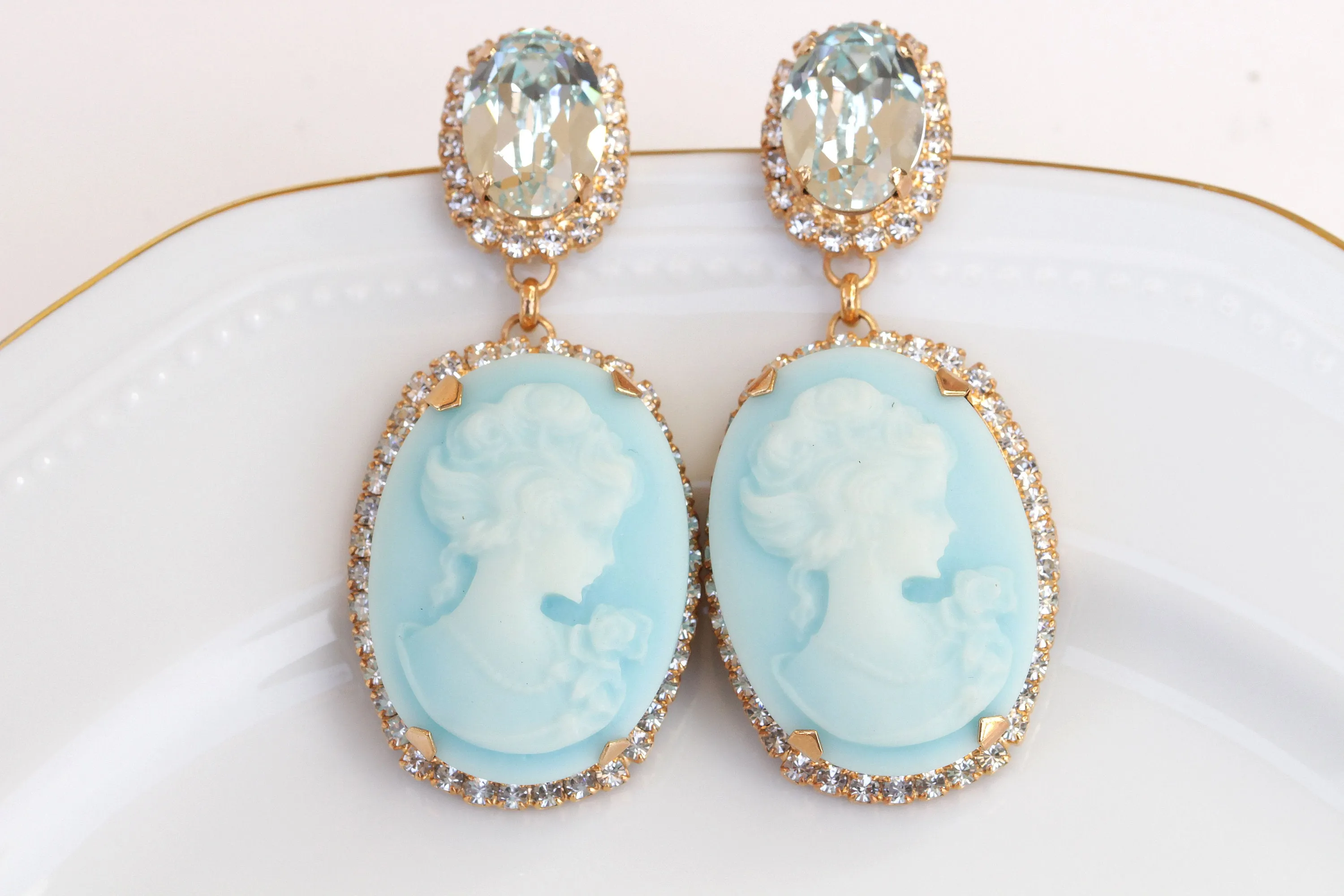 BIG CAMEO EARRINGS