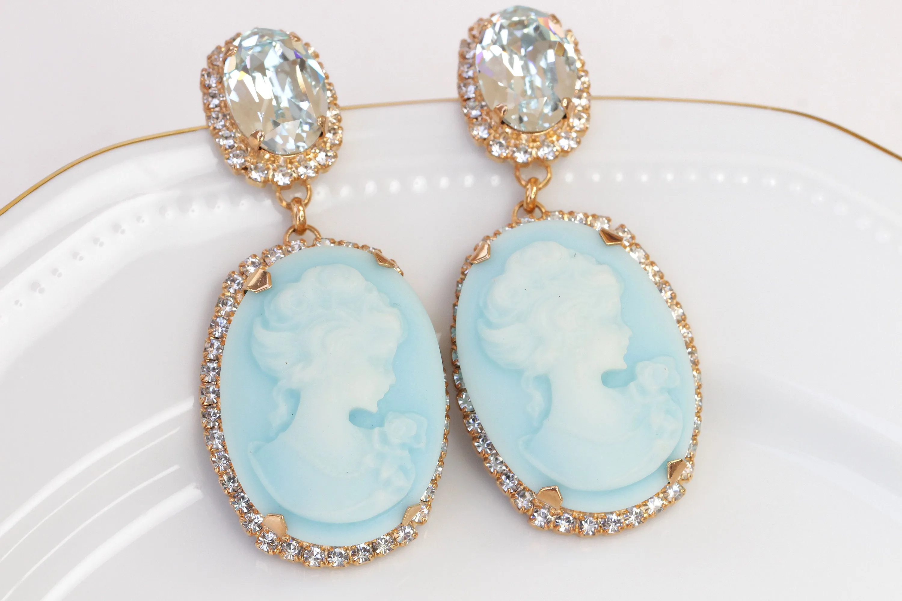 BIG CAMEO EARRINGS