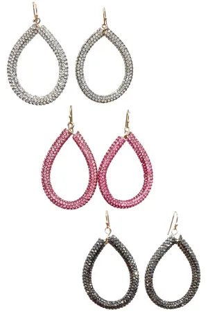 Big Moves Teardrop Bling Earrings- Multiple Colors