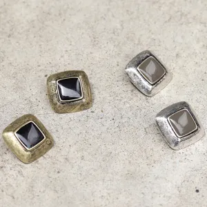 Big Square Titanium Earrings