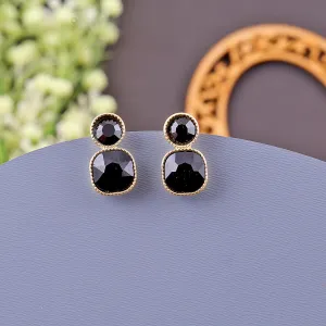 Black Square Drop Earrings