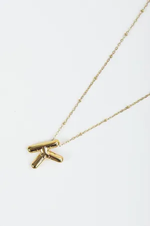 Bubble "K" Gold Initial Necklace