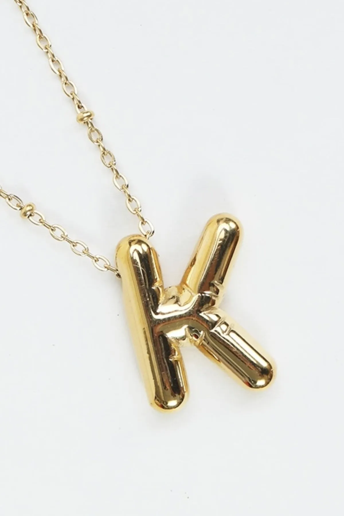 Bubble "K" Gold Initial Necklace