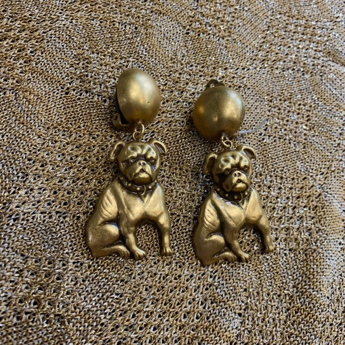 Bulldog earrings by Joseff of Hollywood