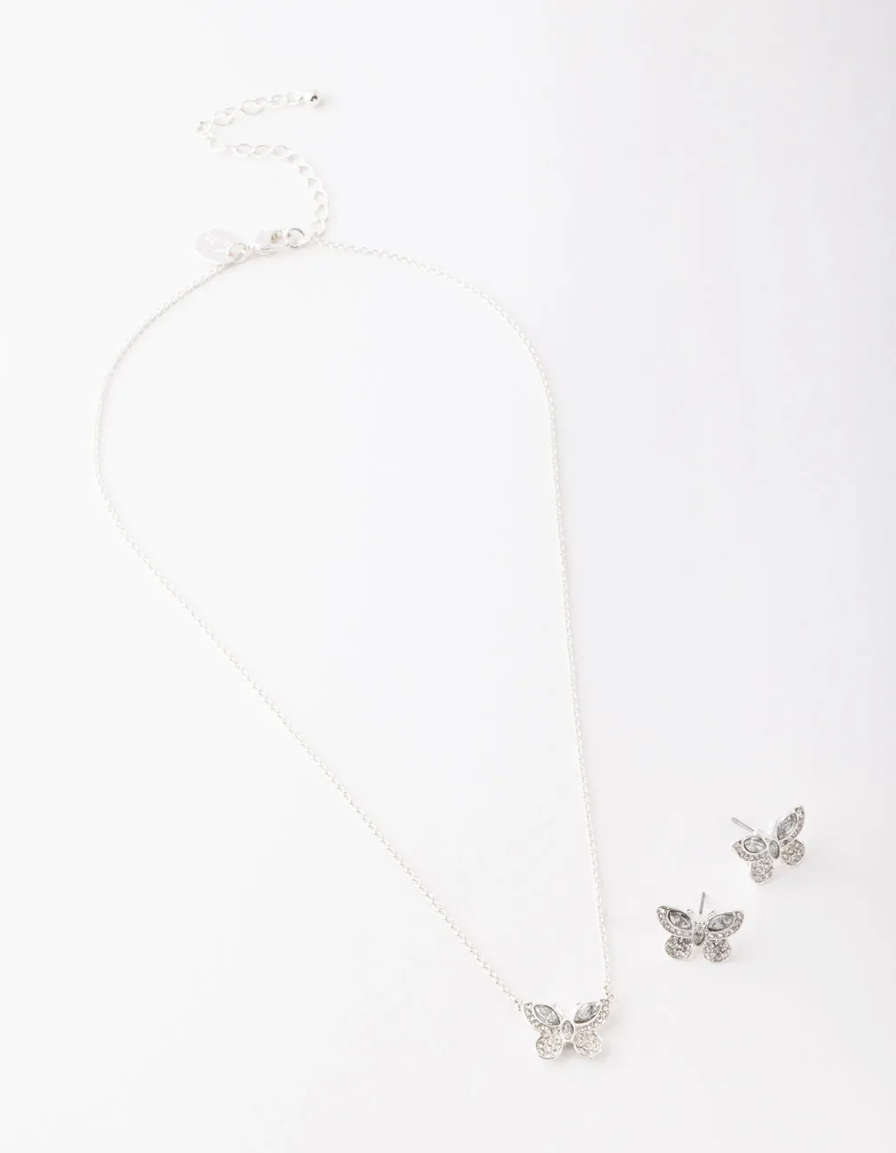 Butterfly Diamante Necklace & Earring Set