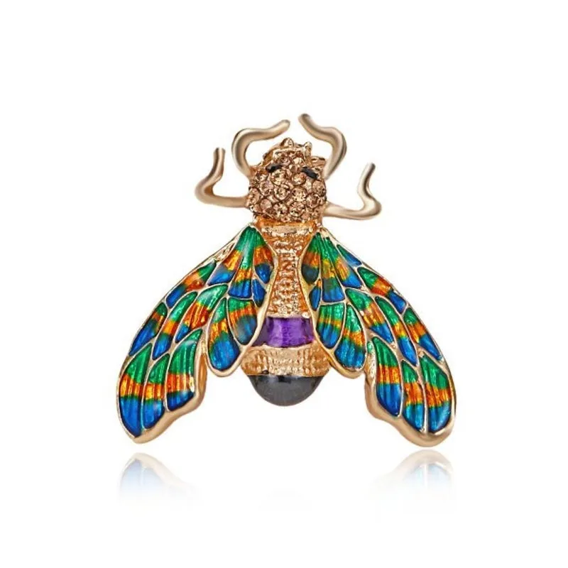 Cartoon Style Cute Pin Animal Insect Alloy Enamel Plating Inlay Rhinestones Unisex Brooches