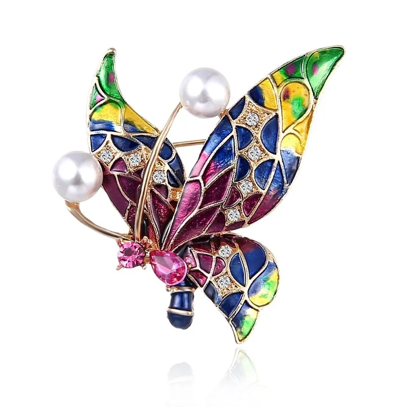 Cartoon Style Cute Pin Animal Insect Alloy Enamel Plating Inlay Rhinestones Unisex Brooches