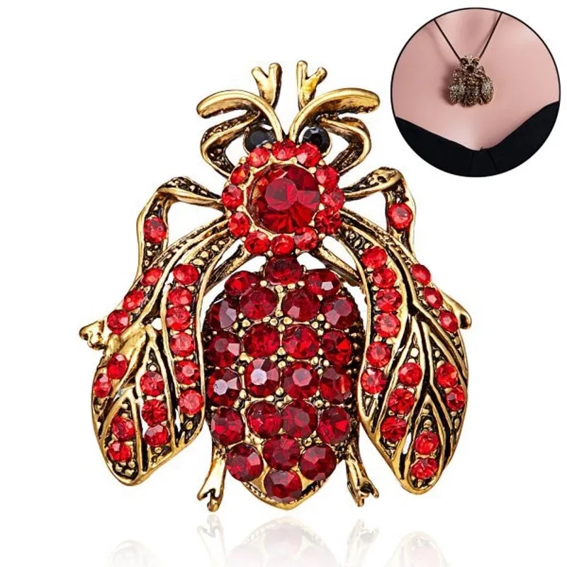 Cartoon Style Cute Pin Animal Insect Alloy Enamel Plating Inlay Rhinestones Unisex Brooches