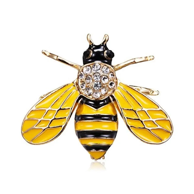 Cartoon Style Cute Pin Animal Insect Alloy Enamel Plating Inlay Rhinestones Unisex Brooches