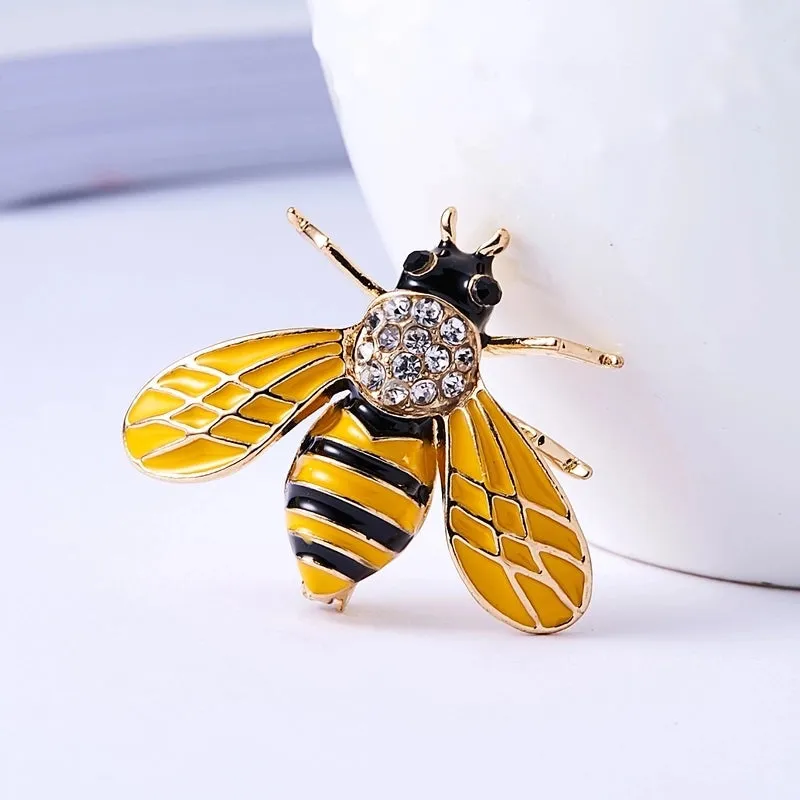 Cartoon Style Cute Pin Animal Insect Alloy Enamel Plating Inlay Rhinestones Unisex Brooches