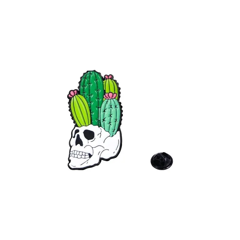 Cartoon Style Pin Cactus Alloy Enamel Unisex Brooches