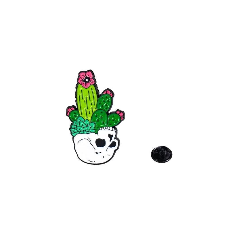 Cartoon Style Pin Cactus Alloy Enamel Unisex Brooches