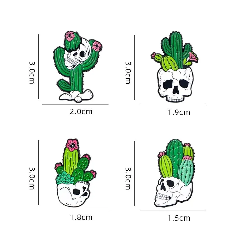 Cartoon Style Pin Cactus Alloy Enamel Unisex Brooches