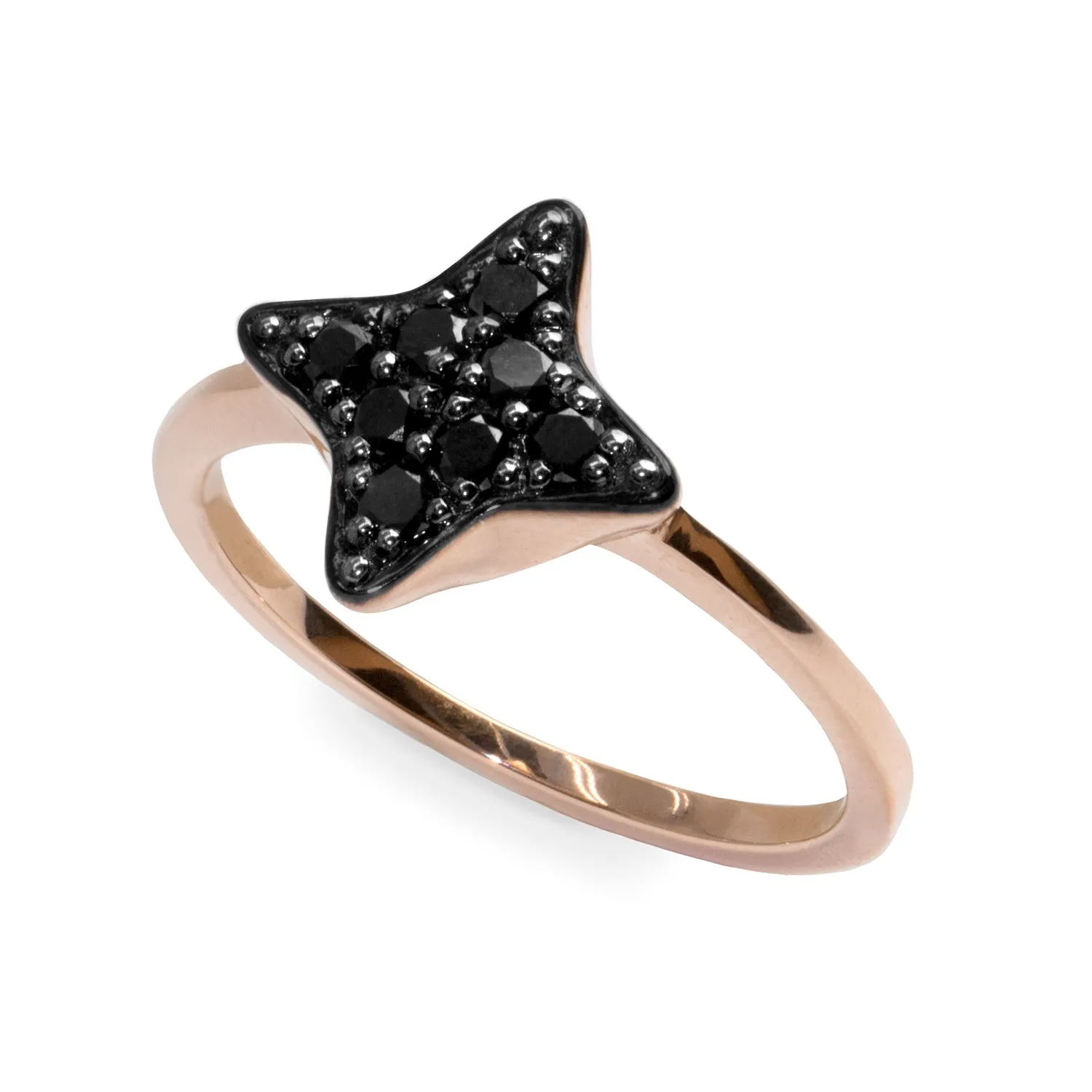 Cassiopeia Gold Ring With Black Diamonds