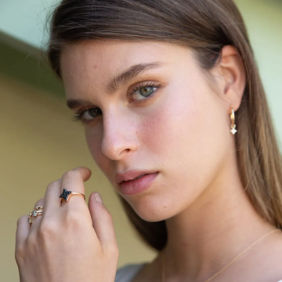 Cassiopeia Gold Ring With Black Diamonds