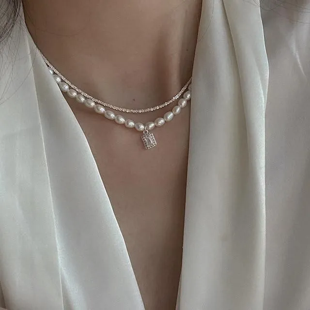 Charm Jewelry Fashion Wedding Party Pearl Double Layers Choker Necklace For Women 2021 New Jewelry Elegant Collares Gifts