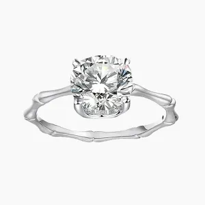 Classic Sterling Silver Cushion Cut Engagement Ring