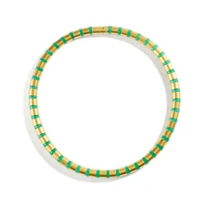 Cleopatra Gold Collier~8mm Chrysoprase