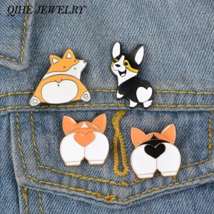 Corgi Heart Butt Pins butt brooches