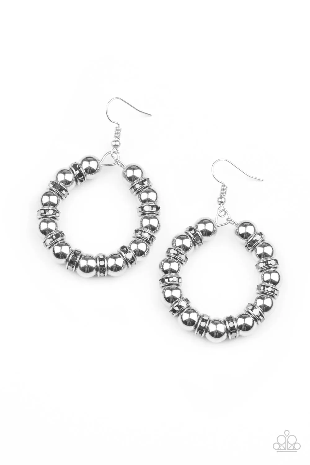 Cosmic Halo - Silver Paparazzi Earrings