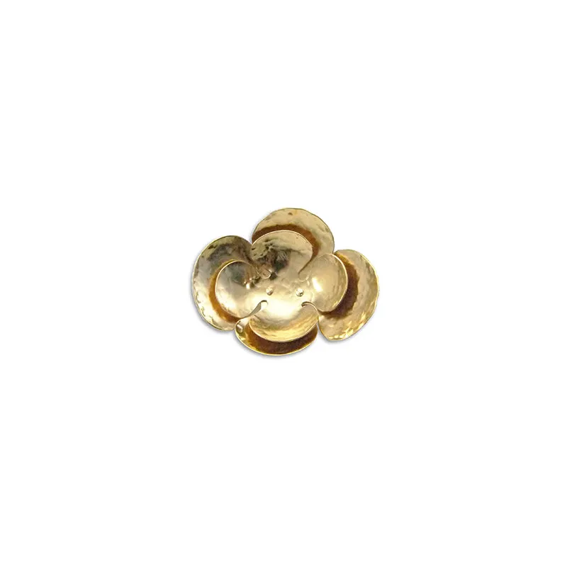 Crocus Flower Gold Brooch