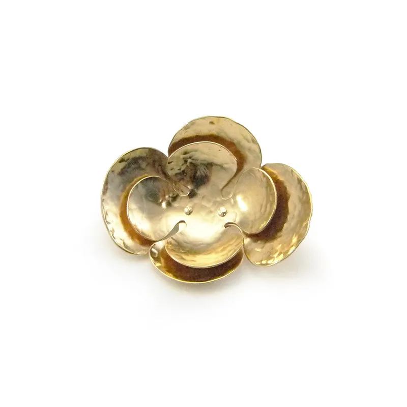 Crocus Flower Gold Brooch