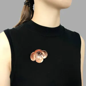 Crocus Flower Rose Gold Brooch