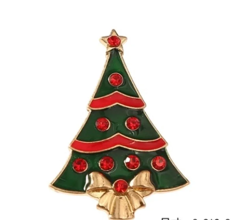 Cute Christmas Hat Christmas Tree Santa Claus Rhinestone Enamel Inlay Rhinestones Pearl Women's Brooches