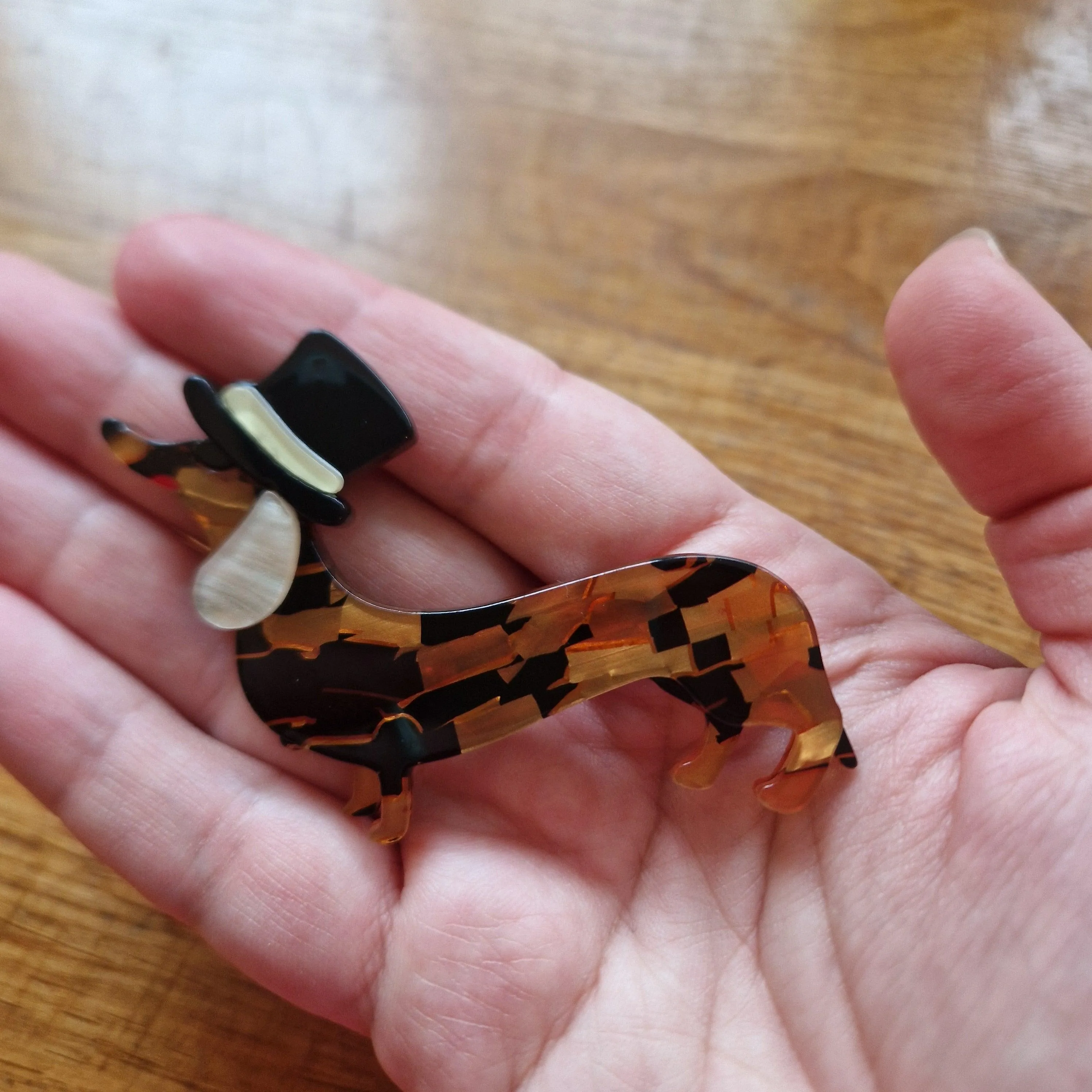 Dachshund Sausage Dog Handmade Acrylic Brooch