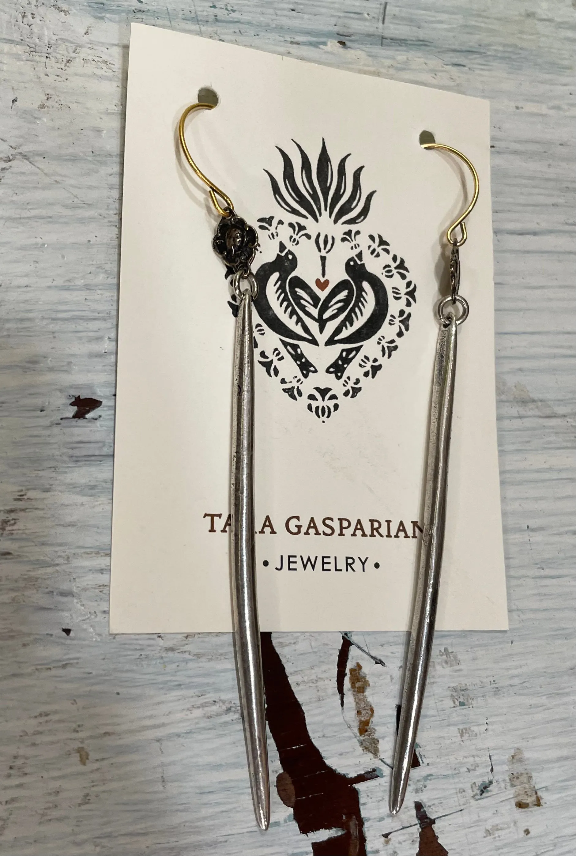 Dagger Earrings by Tara Gasparian