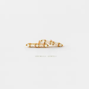 Dainty CZ Bar Studs, Gold, Silver SHEMISLI SS064