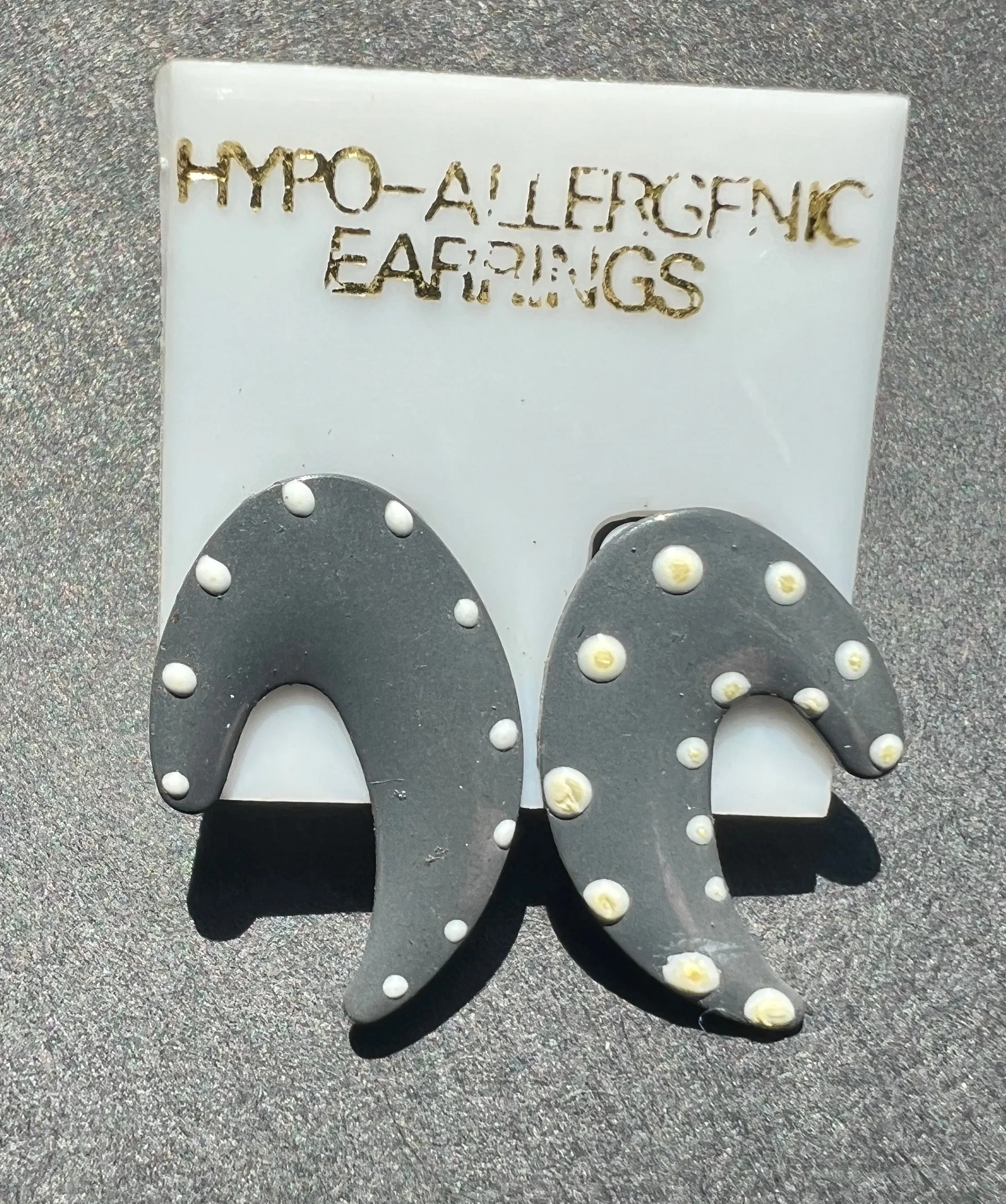 Dotty Boomerang 1980s Earrings