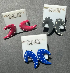 Dotty Boomerang 1980s Earrings