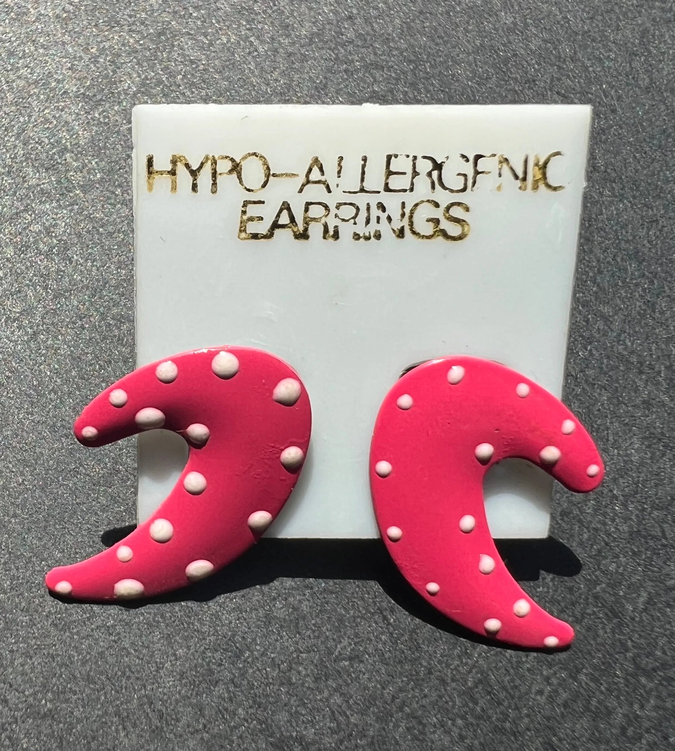 Dotty Boomerang 1980s Earrings