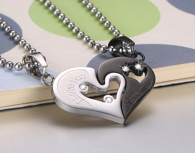 Entwined Heart Necklaces - Love couple