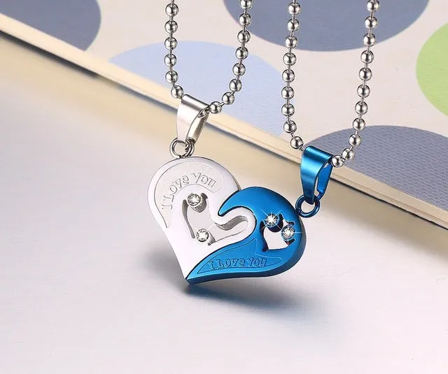 Entwined Heart Necklaces - Love couple