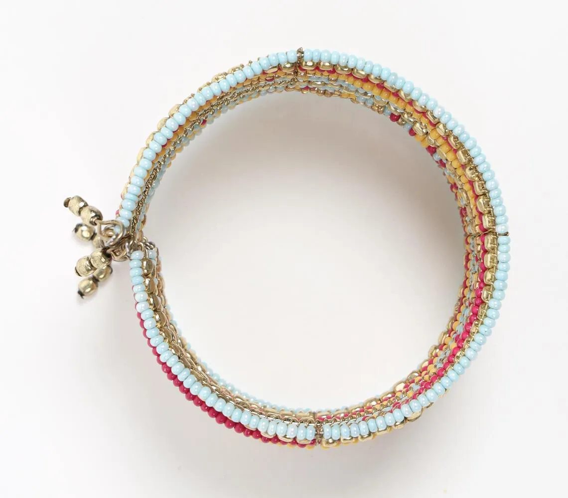 Ethnic Glass Beaded Stacked bracelet