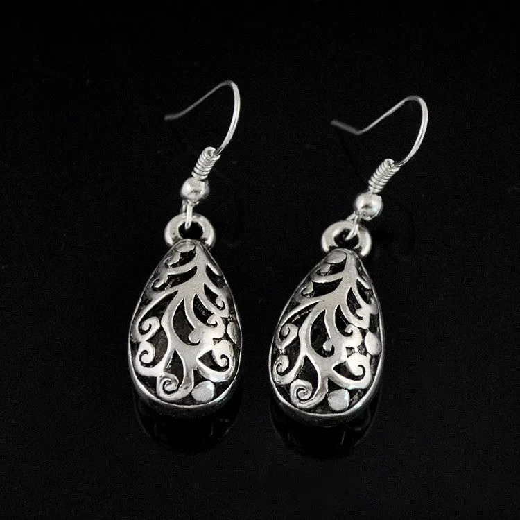 Ethnic Vintage Tibetan Silver Carving Drop Earrings Vintage Jewelry Earrings for Women