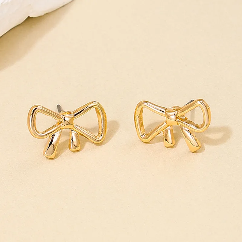 European Chic Hollow Bow Earrings for Women - Vienna Verve Collection