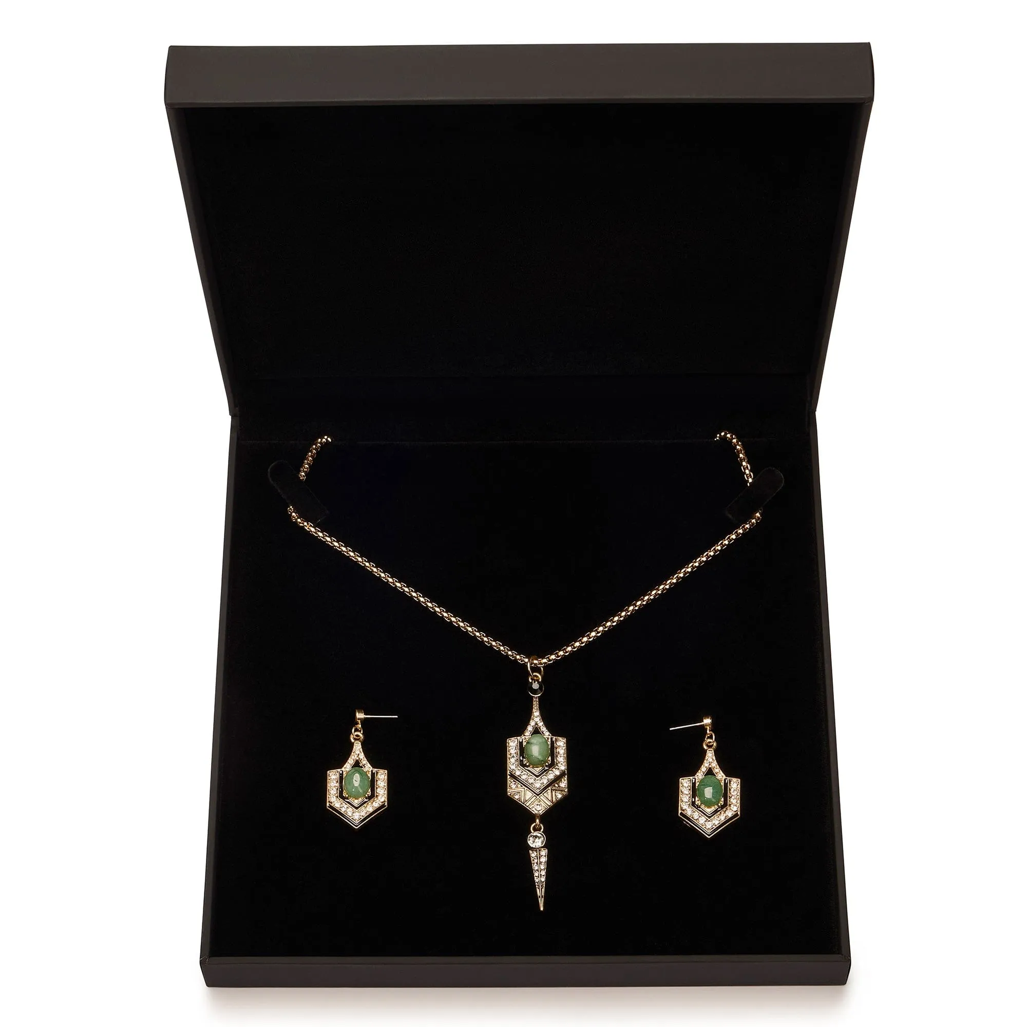 Eygptian Earrings and Necklace Art Deco Jewellery Set: £12 Gift Box is FREE