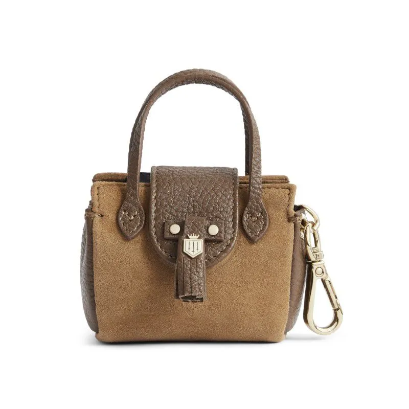 Fairfax & Favor Mini Windsor Shopping Tote Keyring - Tan