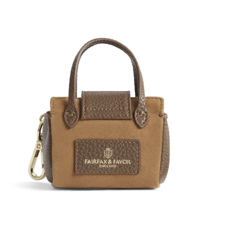 Fairfax & Favor Mini Windsor Shopping Tote Keyring - Tan