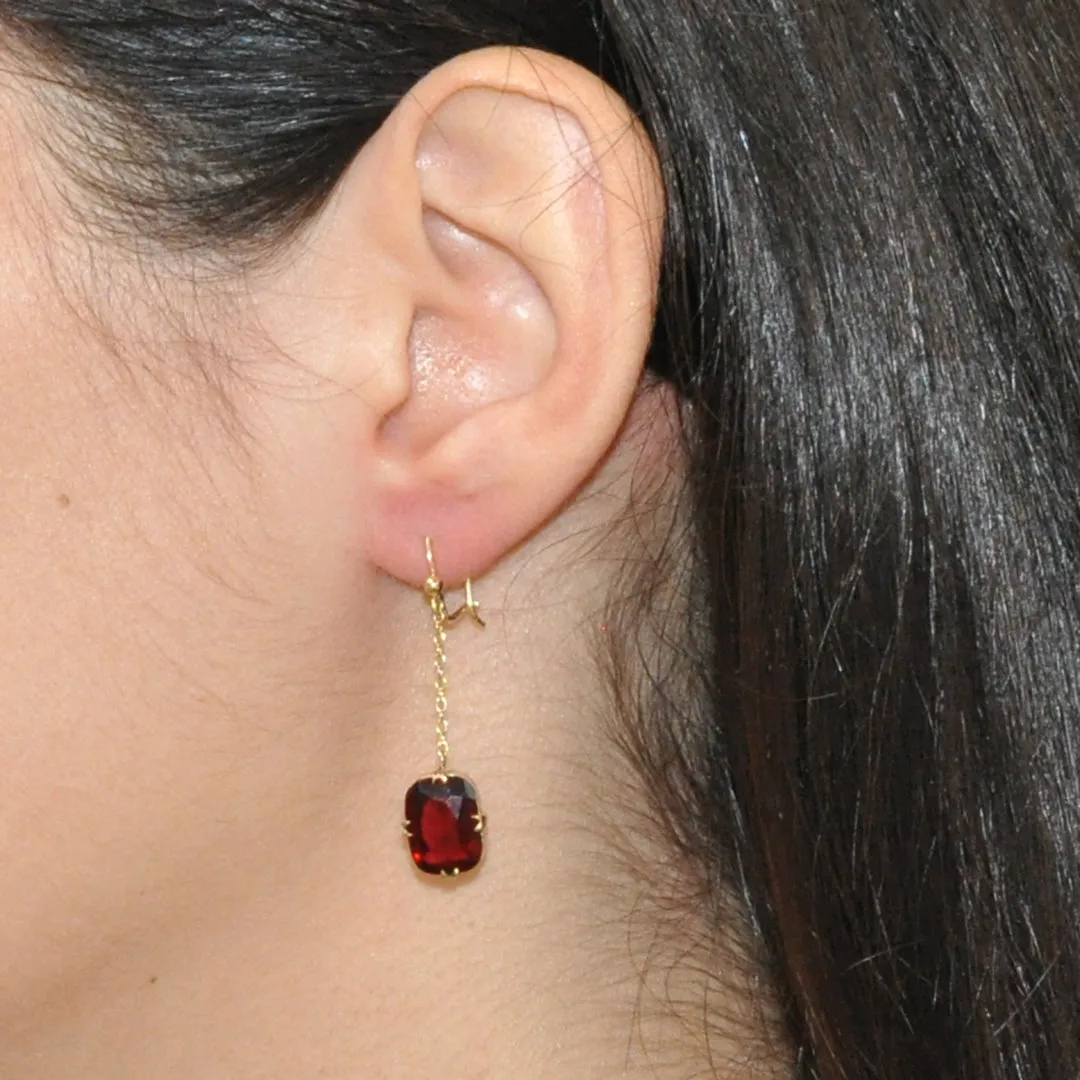 Garnet Drop Earrings