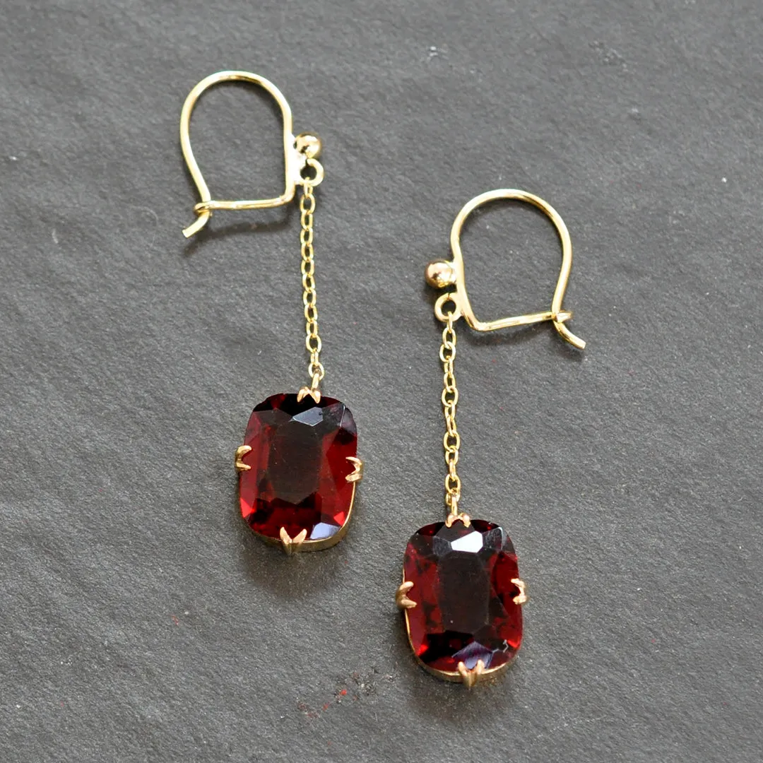 Garnet Drop Earrings