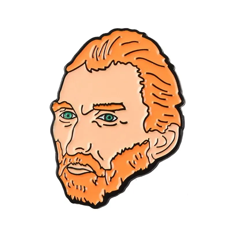 Genius Painter Van Gogh Enamel Pin Custom Brush Art Oil Painting Brooches Badge Shirt Lapel Pin Buckle Jewelry Gift for Friend