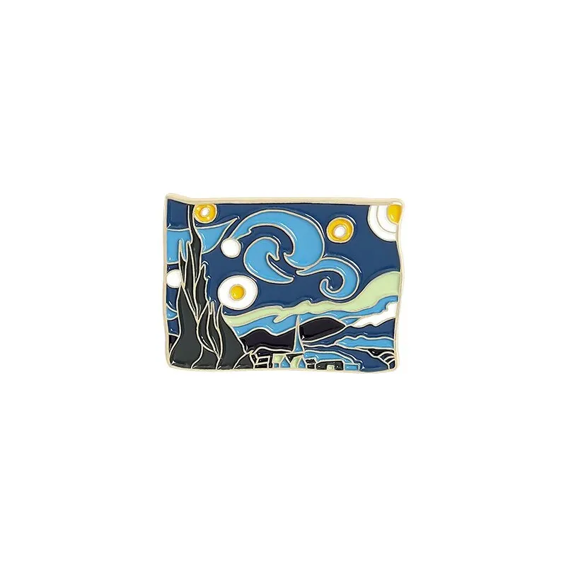 Genius Painter Van Gogh Enamel Pin Custom Brush Art Oil Painting Brooches Badge Shirt Lapel Pin Buckle Jewelry Gift for Friend