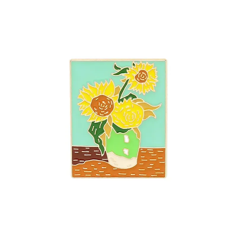 Genius Painter Van Gogh Enamel Pin Custom Brush Art Oil Painting Brooches Badge Shirt Lapel Pin Buckle Jewelry Gift for Friend