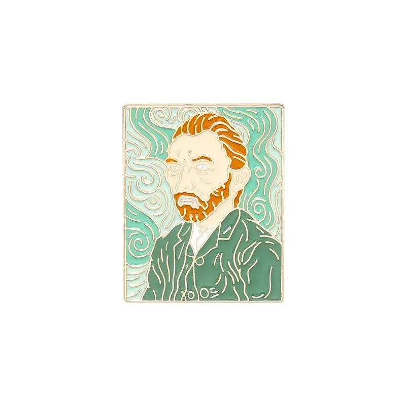 Genius Painter Van Gogh Enamel Pin Custom Brush Art Oil Painting Brooches Badge Shirt Lapel Pin Buckle Jewelry Gift for Friend