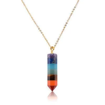 Geometric Necklaces Charm Jewelry NCJB03 Chakra Natural Stone Pendant