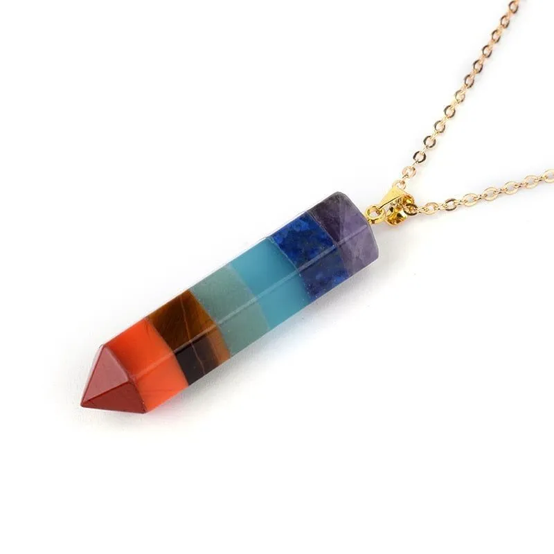 Geometric Necklaces Charm Jewelry NCJB03 Chakra Natural Stone Pendant